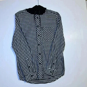 TONY HAWK HOODED  SZ S/CH BLACK & WHITE 100% cotton long sleeve shirt NWT SOFT